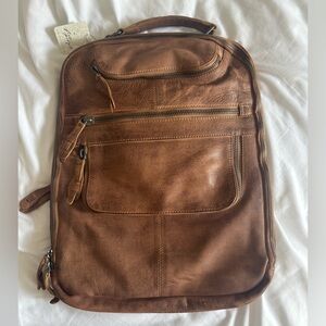 Free People Tan Leather Backpack